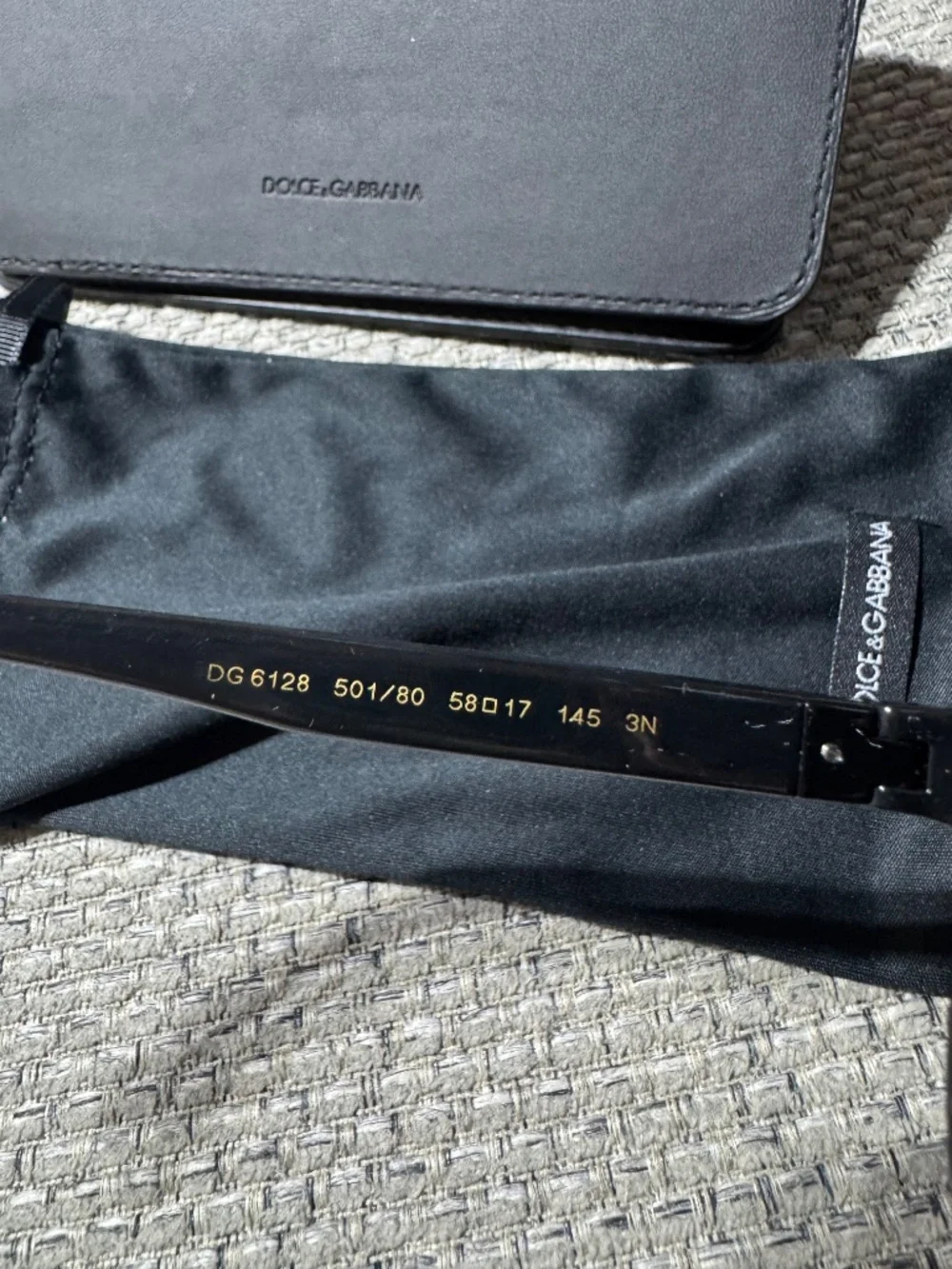 Dolce & Gabbana DG6128 Black Oversized Aviator Sunglasses w/ Case